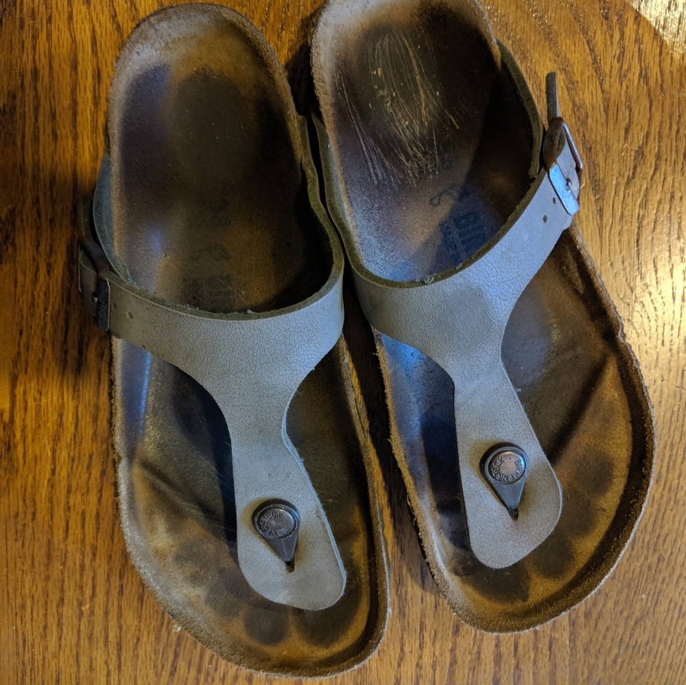 Used Birkenstocks Dark Green